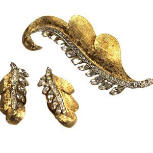 JOMAZ JOSEPH MAZER CRYSTAL ACCENT BROOCH & EARRINGS SET